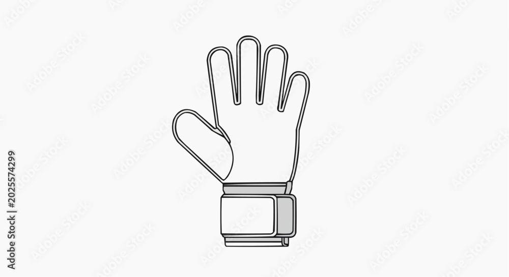 Fototapeta premium Goalkeeper Glove Outline Icon Vector Illustration