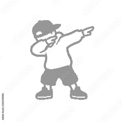 Foto Minimalist dabbing boy vector illustration, urban street style dancer silhouette