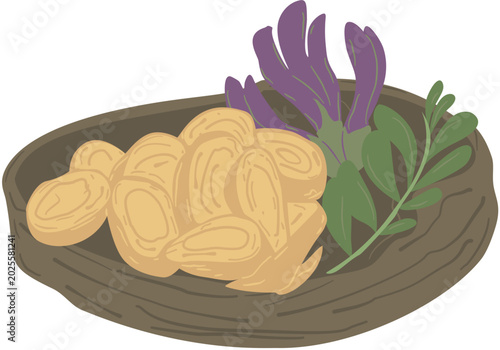 Bild auf Leinwand Plate of Astragalus Milkvetch Herb