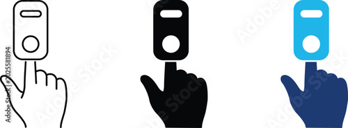 Photos Pulse oximeter icon set representing blood oxygen saturation measurement and heart rate monitoring