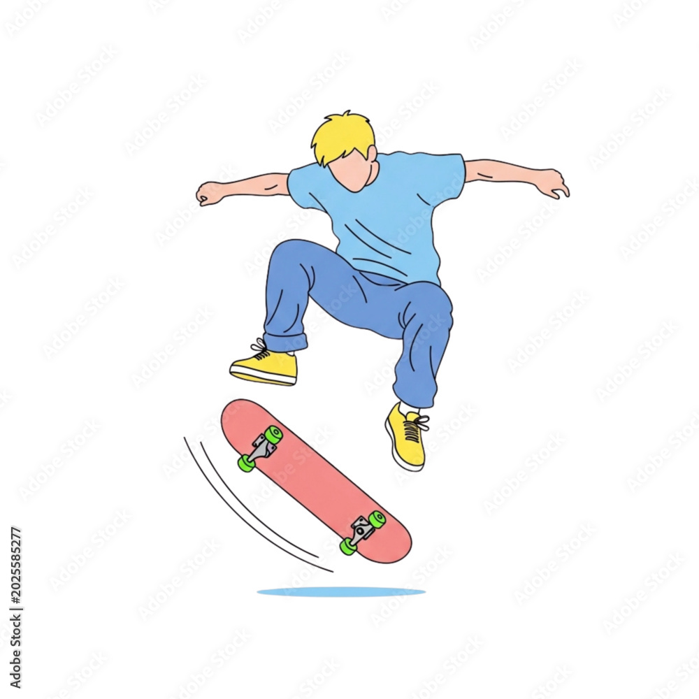 Fototapeta premium Young man skateboarding and performing a trick in urban style