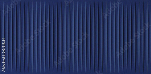 Bilde på lerret Abstract background featuring vertical pleated dark blue fabric texture with a subtle grain effect creating a sense of depth and modern architectural style on white background