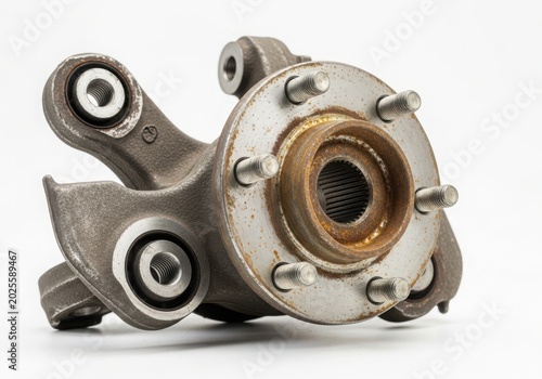 Close-up of a car wheel bearing assembly
