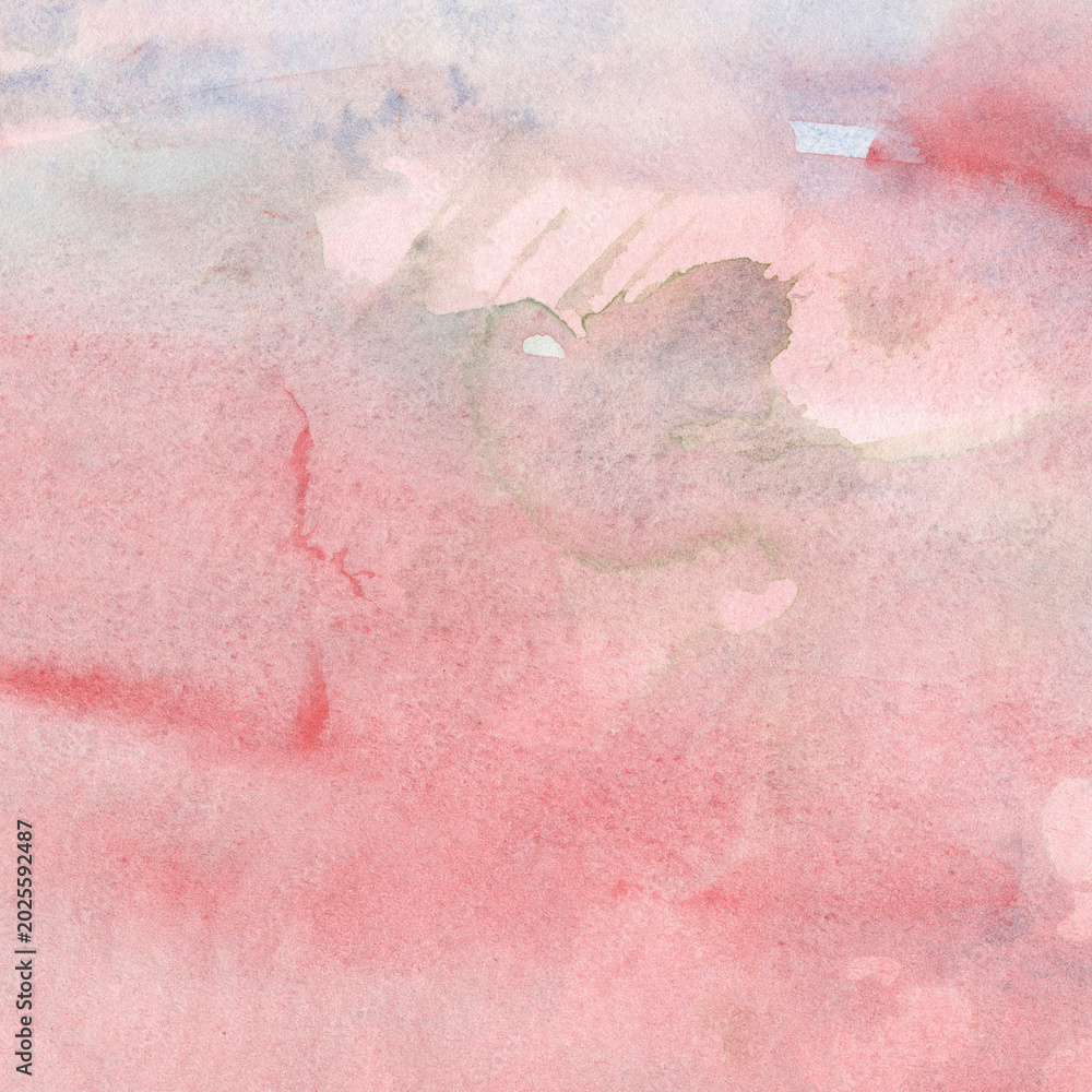 Fototapeta premium Soft pink gray watercolor background on textured paper