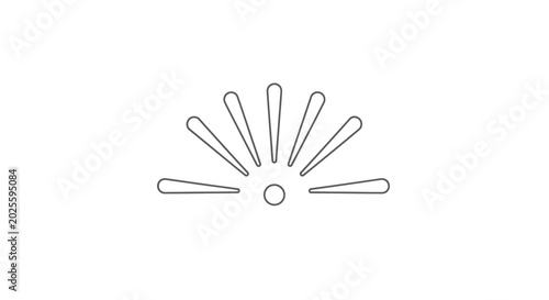 Quadro su tela Simple Line Drawing Sun Symbol.
