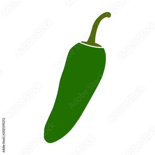 Green pepper icon, green chili pepper