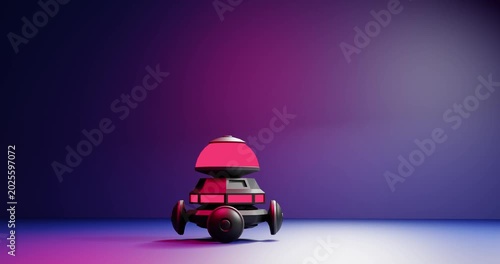 Bot with wheels. 3d render illustration.