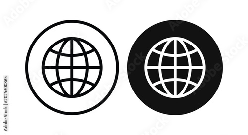 Canvastavla Globe icon set representing world, global connectivity, and internet in outline