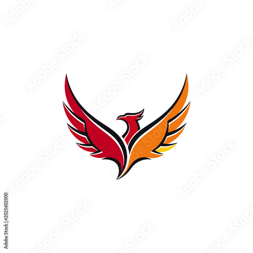Modern Phoenix Bird Mascot Logo Vector Template