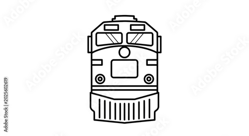 Bilde på lerret Front View of a Locomotive Engine.