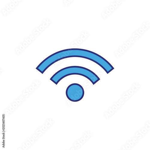 Blue Wi-Fi signal icon representing wireless internet connection.