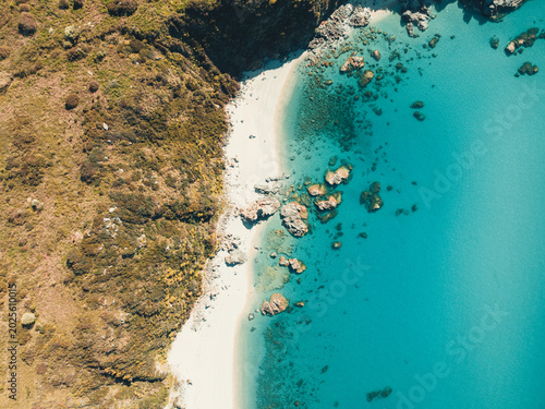 Tableau sur toile Crystalline Calabrian coast seen from above