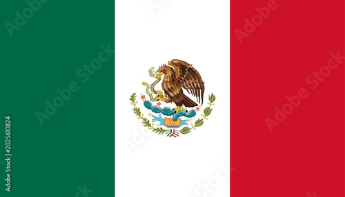 Fotografia Mexico National Flag Vector Illustration