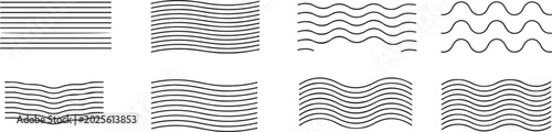 Obraz na plátne wave waveform stripe variations panels line thickness vector arts