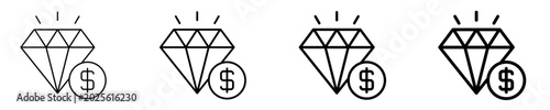 Fotografía Diamond Value Icon Set Different Style Collection
