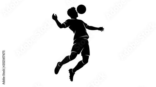 Foto Volleyball player silhouette, athletic sports icon, black athleticism symbol, dy