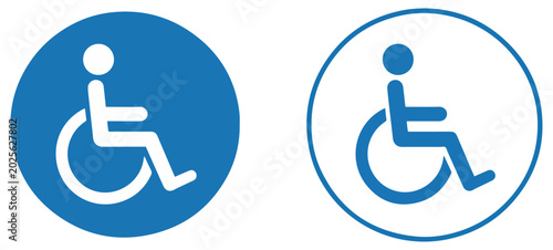 Tableau sur toile disabled accessibility icon vector sign set