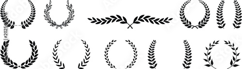 Tableau sur toile Laurel wreath collection vector set
