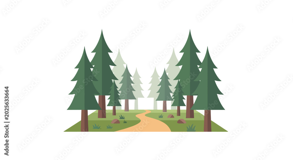 Fototapeta premium a forest with a dirt path.