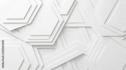 Abstract White Geometric Layers Background, Ideal for Modern Design, Branding, Architecture Concepts and Clean Copy Space