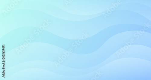 Schilderij op canvas Abstract Wavy Gradient Background Illustration in Serene Blue and Aqua Tones, Fe