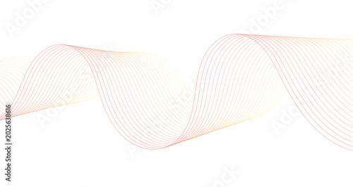 Bilde på lerret A flowing, ethereal ribbon of soft pink and yellow curves gracefully across a cl
