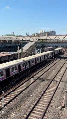 Mumbai Local Train Arriving at Andheri Railway Station, Western Railway India - Full HD Stock Footage