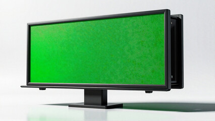 Green screen monitor with a white background