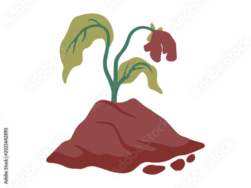 Dying Plant Clip Art Illustration