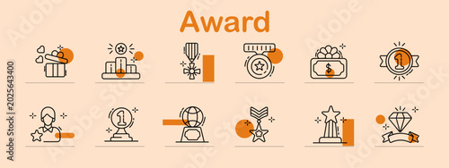 Quadro em tela Award set icon