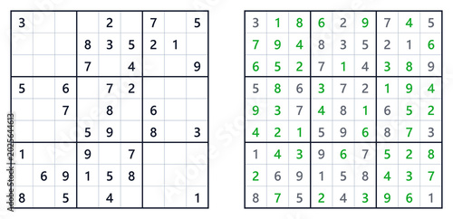 Sudoku puzzle grid with completed solution and pencil notes  