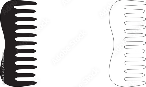 Canvastavla Hair comb icon, symbol of hairdressing tools, personal care, beauty, barbershop and styling, vector icon in two styles: glyph and outline