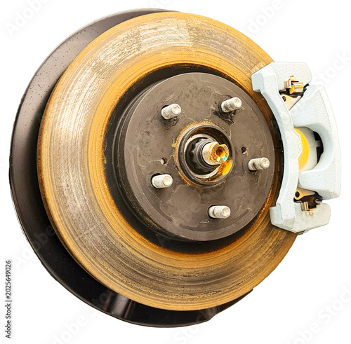 Tableau sur toile Car ventilated front brake disc with caliper