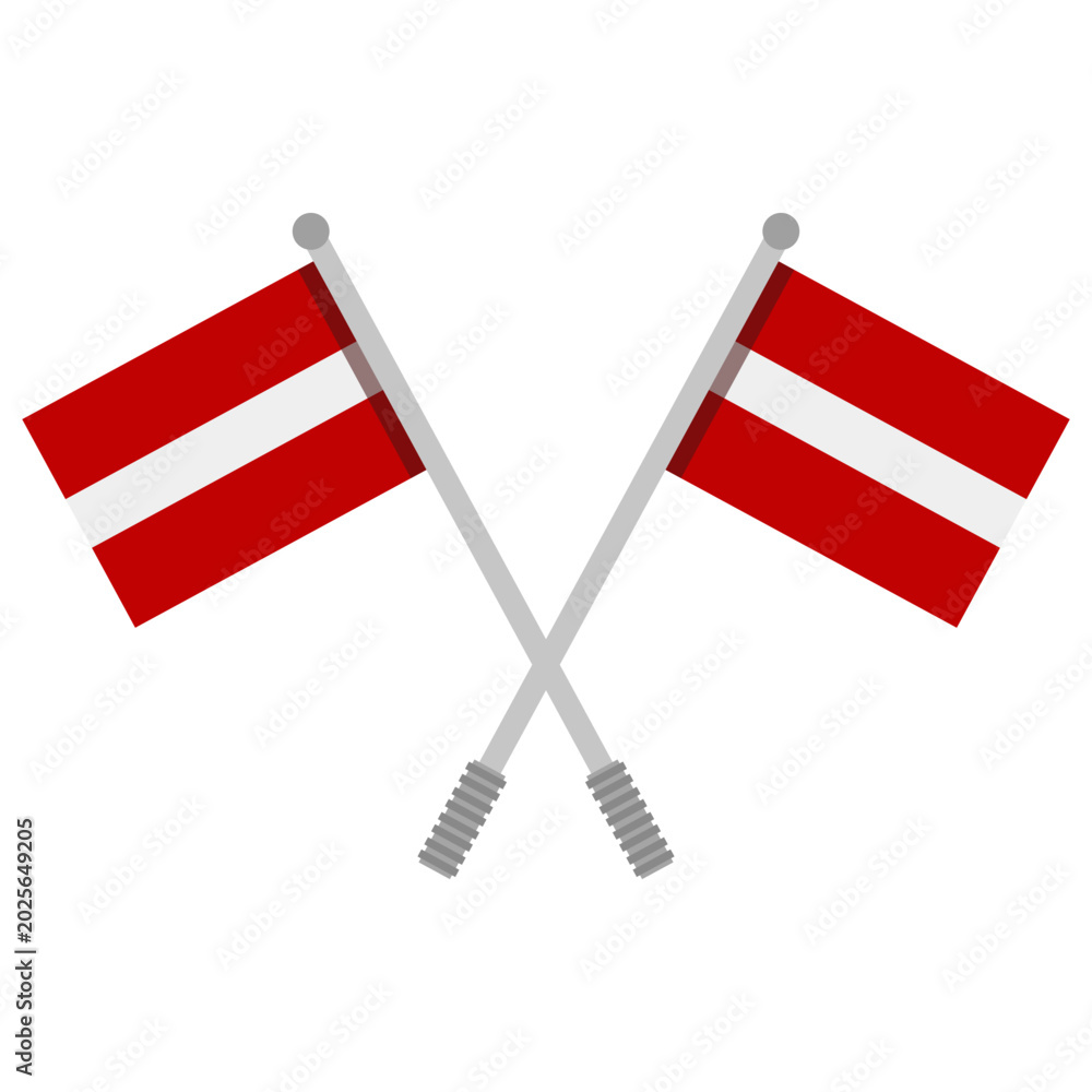Fototapeta premium Latvian flag with pole