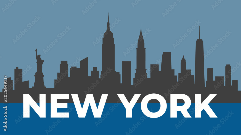 Fototapeta premium New York City skyline illustration.