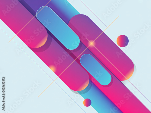 Abstract gradient background with colorful shapes and bokeh effect