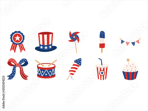 America Indepedent Day Icon Set