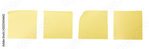 yellow sticky notes set isolated