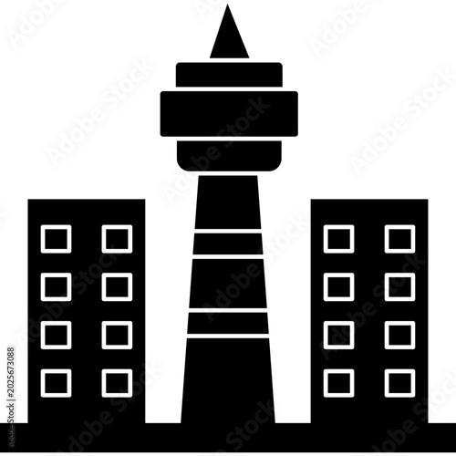 CN Tower Glyph Icon Vector Illustration