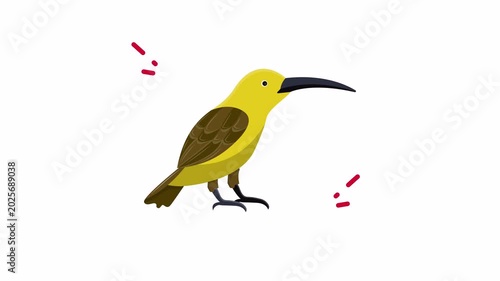 Yellow brown bird minimal style design suitable for logos, websites, greeting cards, and print materials. Vibrant graphic for diverse applications.