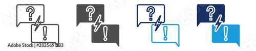 Photos counter argument icon set with multi concept