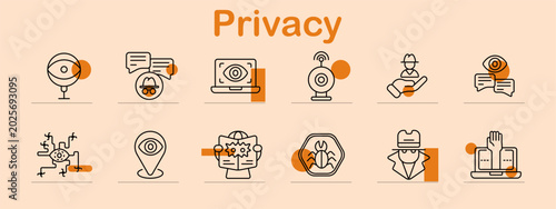 Obraz na plátně Privacy set icon