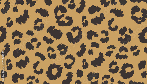 Flat seamless vector background of cheetah fur print, sandy gold base with black