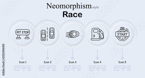 Картината върху платно Race set icon