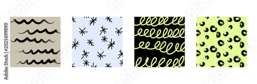 Fotografie Seamless abstract patterns set