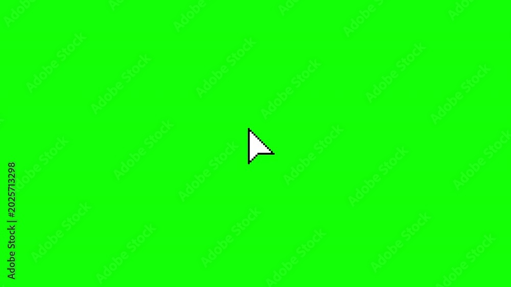 Pixel style mouse cursor with double click animation on transparent ...