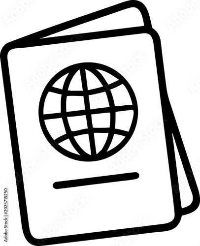 Passport vector line icon symbolizing identity and tourism.
