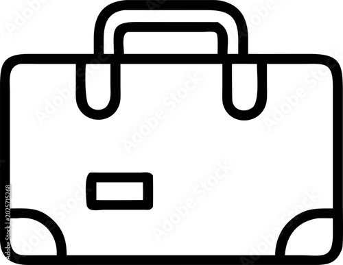 Suitcase vector line icon symbolizing luggage and travel.