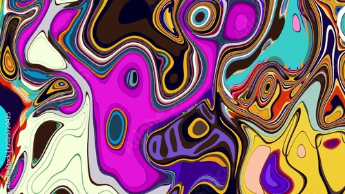 Abstract colorful fluid art with vibrant swirling patterns