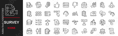 Canvas Print Survey icon set